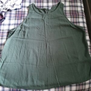 Forest green cotton tank top